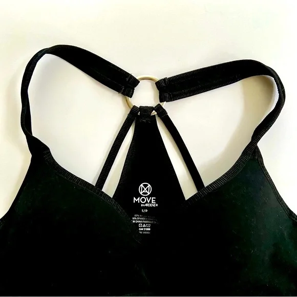 ARDENE Move Padded Bra Black Strappy Unique Silver Chrome Hardware Design - Picture 4 of 11